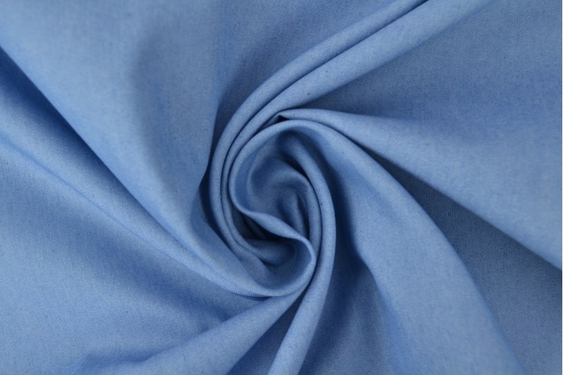 Denim chambray gewassen lichtblauw