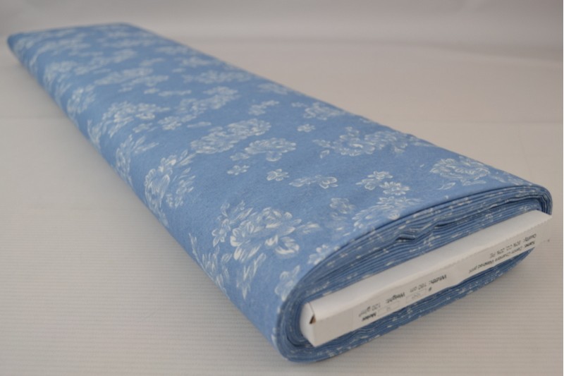 Denim chambray gewassen prints Print 12-01, rol