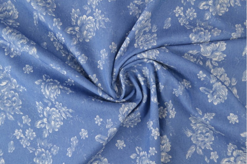 Denim chambray gewassen prints Print 12-02