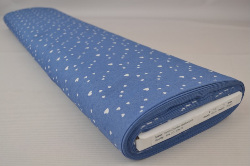 Denim chambray gewassen prints Print 15-02, rol