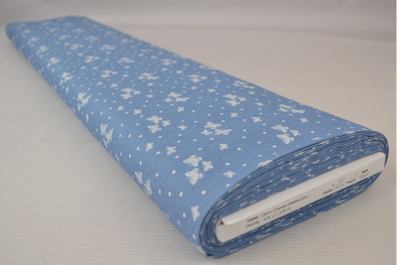 Denim chambray gewassen prints Print 16-01, rol