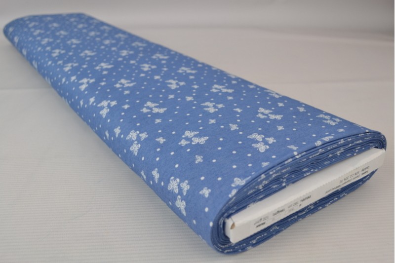 Denim chambray gewassen prints Print 16-02, rol