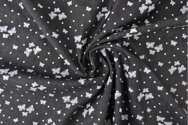 Denim chambray gewassen prints Print 16-06