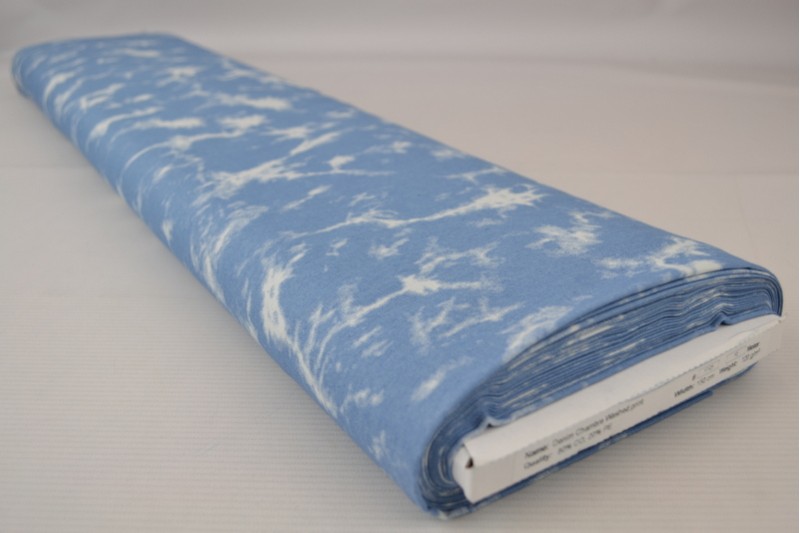 Denim chambray gewassen prints Print 17-01, rol