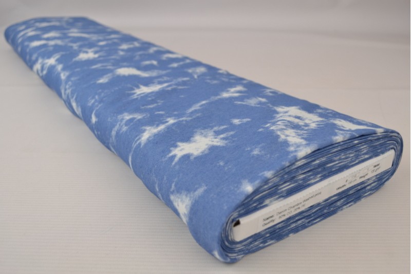 Denim chambray gewassen prints Print 17-02, rol