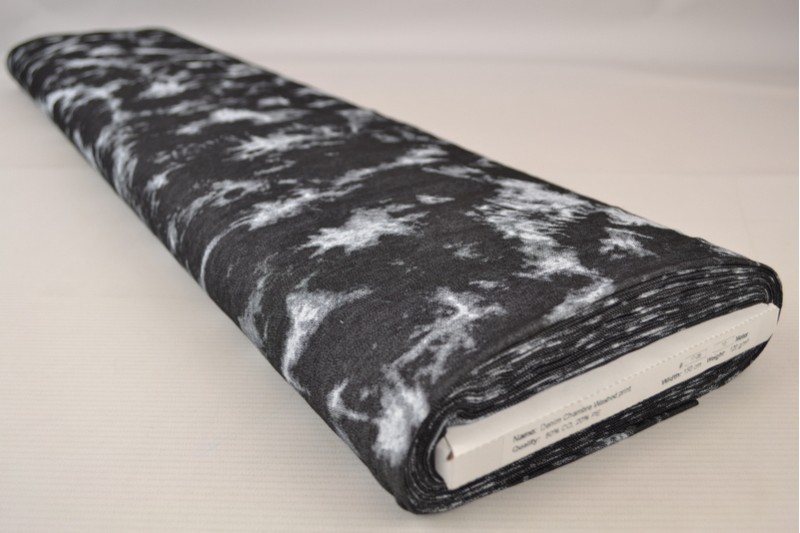 Denim chambray gewassen prints Print 17-06, rol