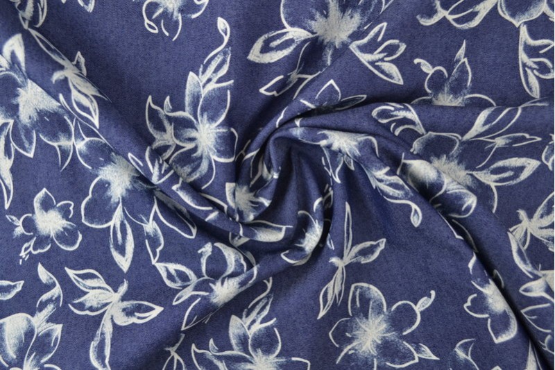 Denim chambray gewassen prints Print 18-04