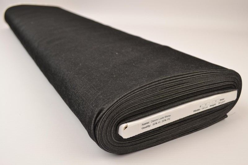 Denim-look viscose shine antraciet, rolweergave