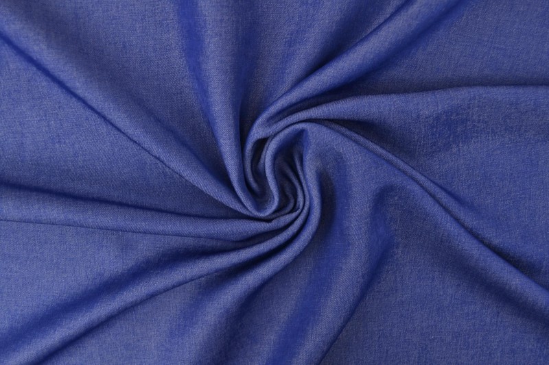 Denim-look viscose shine indigo blauw