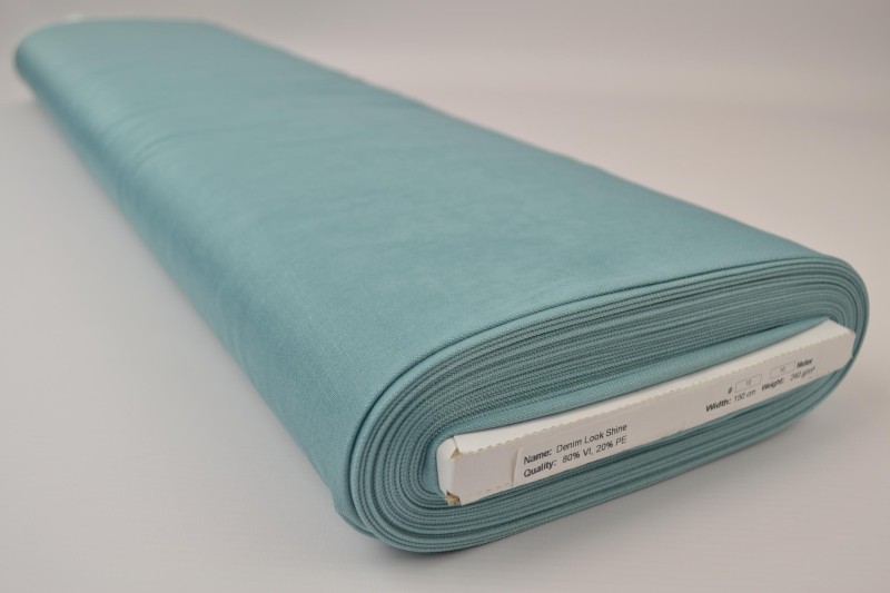 Denim-look viscose shine vintage groen, rol