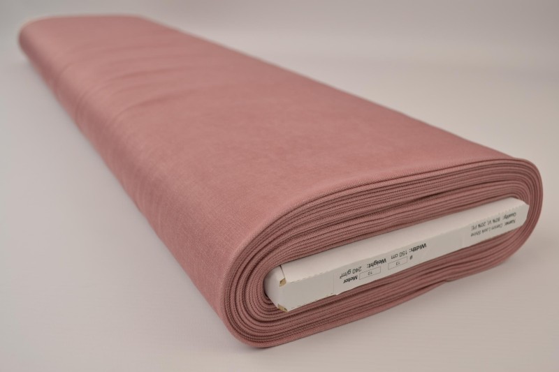 Denim-look viscose shine vintage roze, rol