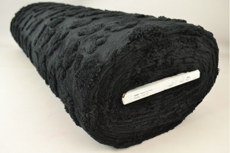 Fleece hondenpootjes zwart, rol