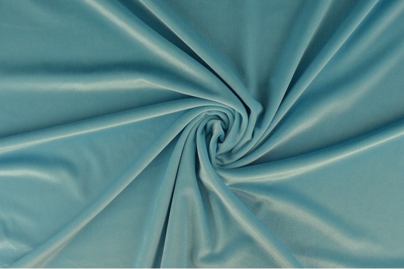 Fluweel stretch aqua blauw