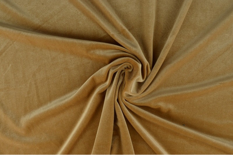 Fluweel stretch beige