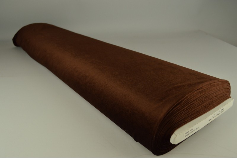 Fluweel stretch bruin, rol