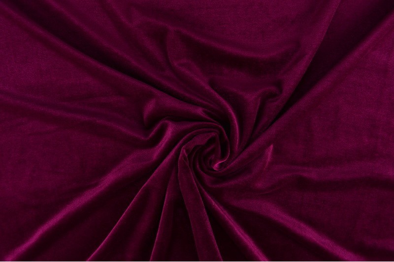 Fluweel stretch cassis, stofdetail