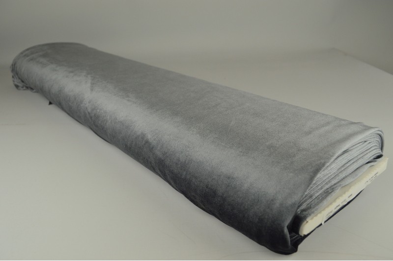 Fluweel stretch donker grijs, rol