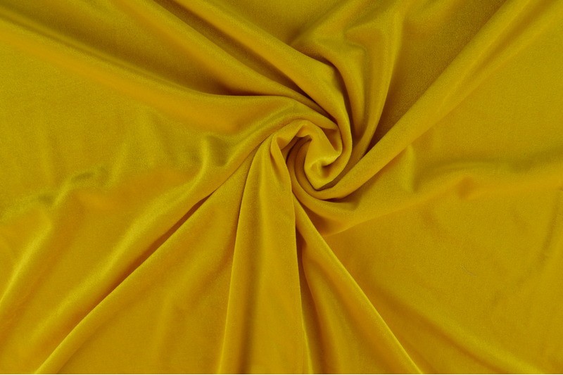 Fluweel stretch geel