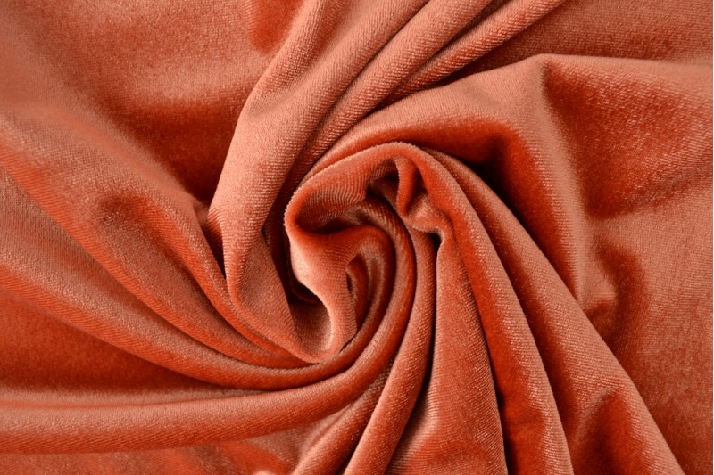 Fluweel stretch koper, stofdetail