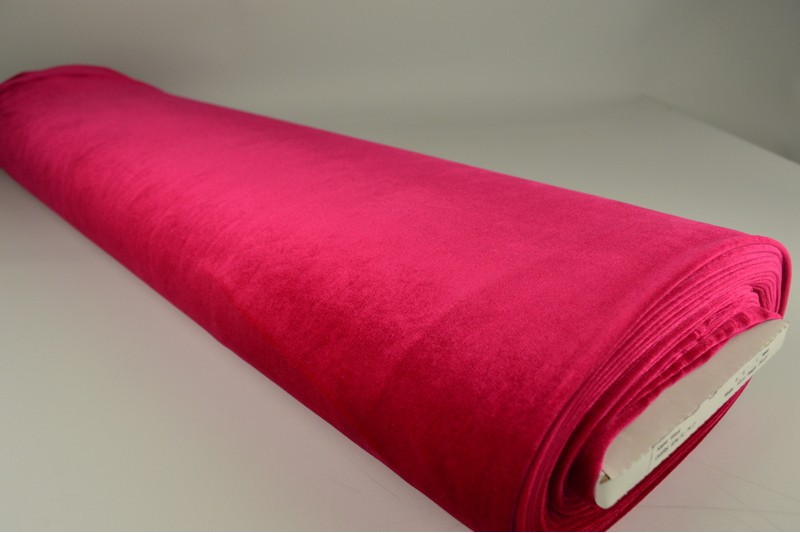 Fluweel stretch koraalroze, rolweergave