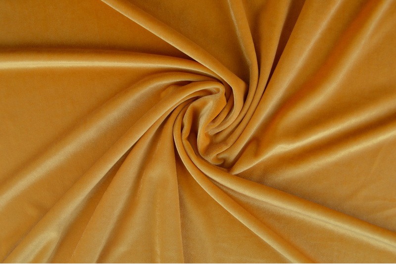 Fluweel stretch okergeel