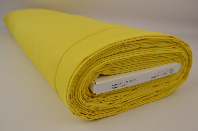 Brandvertragend katoen 300 cm breed, geel, rol