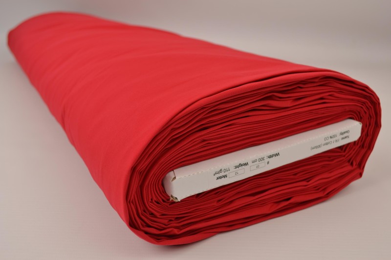 Brandvertragend katoen 300 cm breed, rood, rolweergave