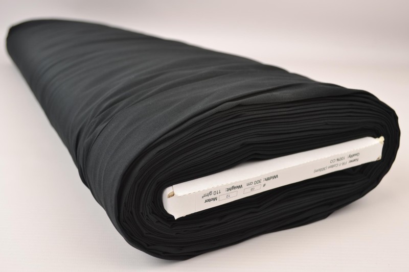 Brandvertragend katoen 300 cm breed, zwart, rolweergave