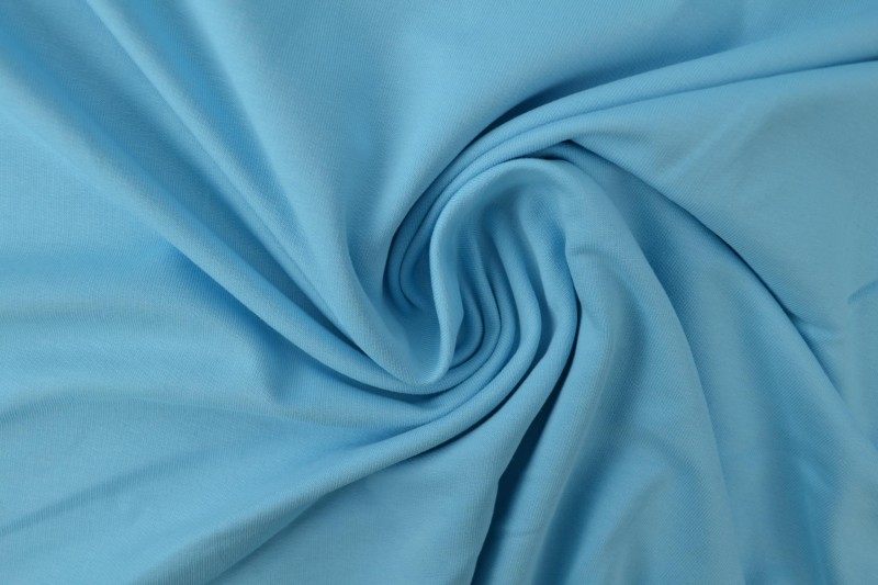 French terry aqua blauw