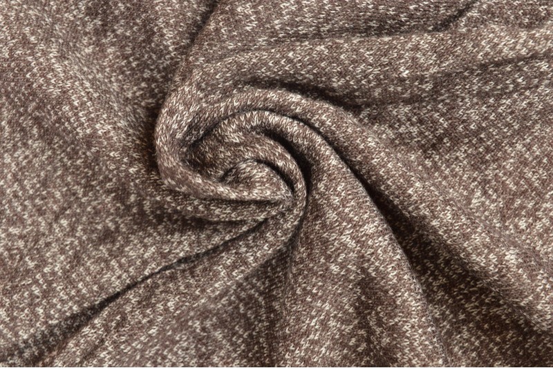 French terry melange viscose bruin