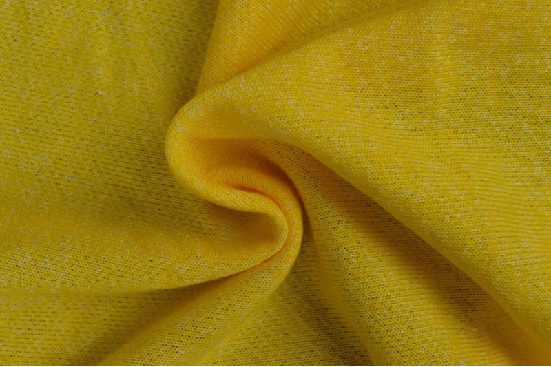 French terry melange viscose geel