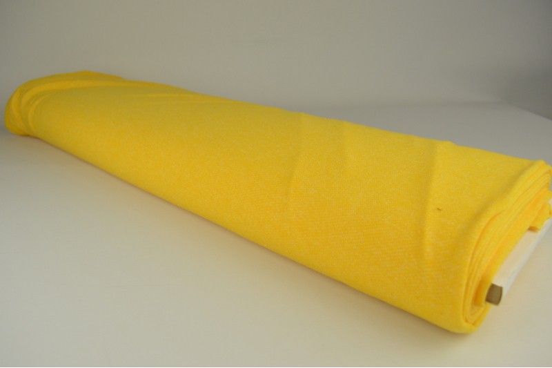 French terry melange viscose geel, rol