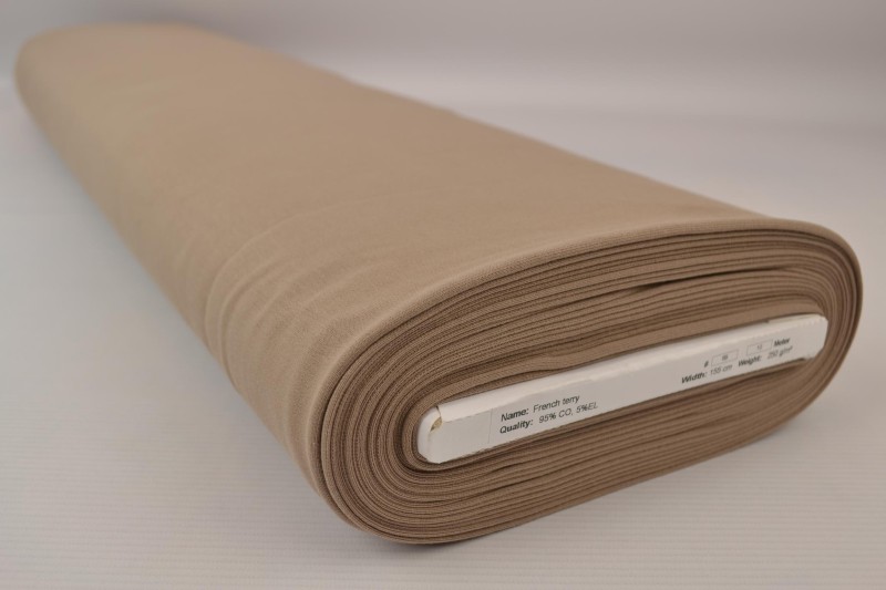 French terry taupe, rol