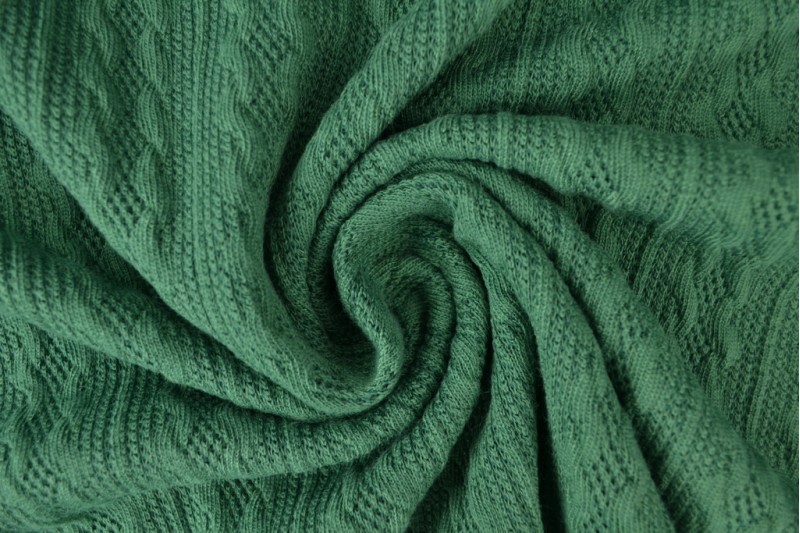 Jacquard gebreid kabel donker groen