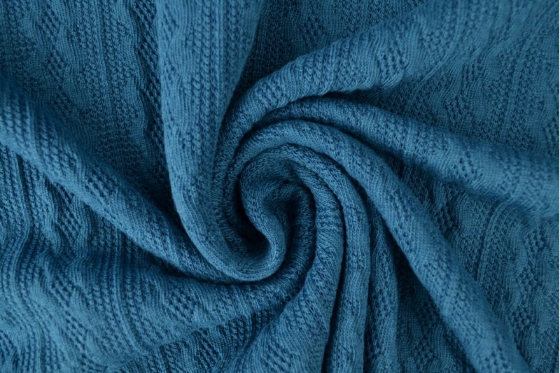 Jacquard gebreid kabel donker petrol