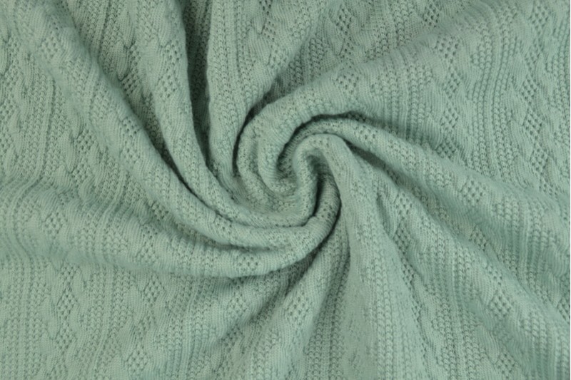 Jacquard gebreid kabel oud groen