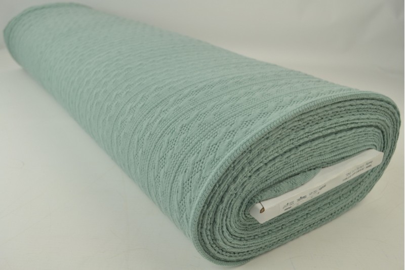 Jacquard gebreid kabel oud groen, rol