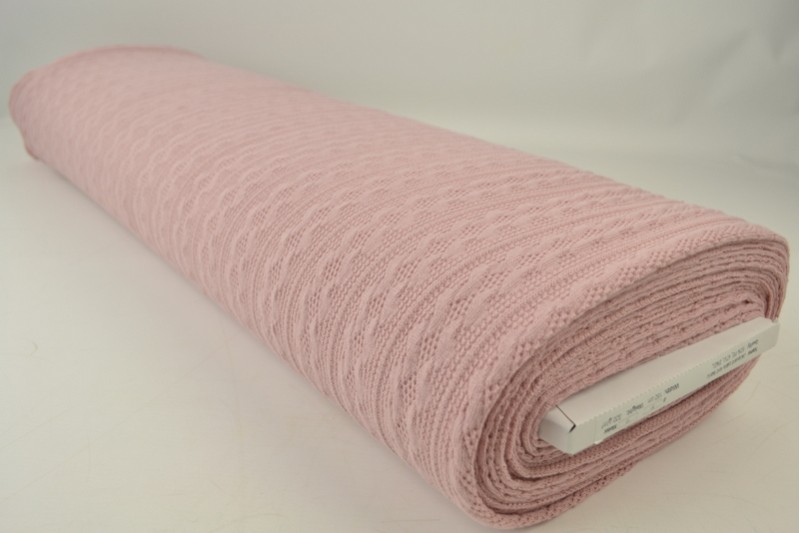 Jacquard gebreid kabel oud roze, rol