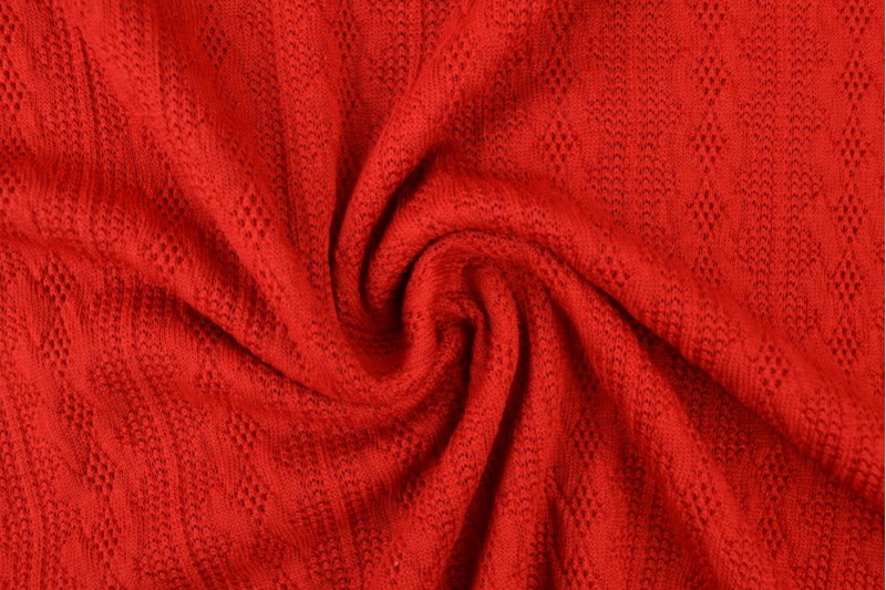 Jacquard gebreid kabel rood