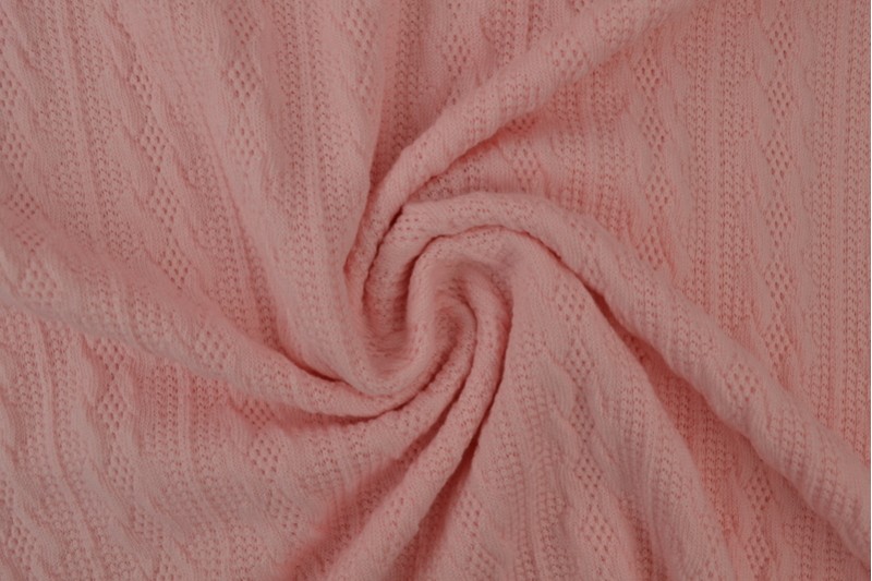 Jacquard gebreid kabel roze