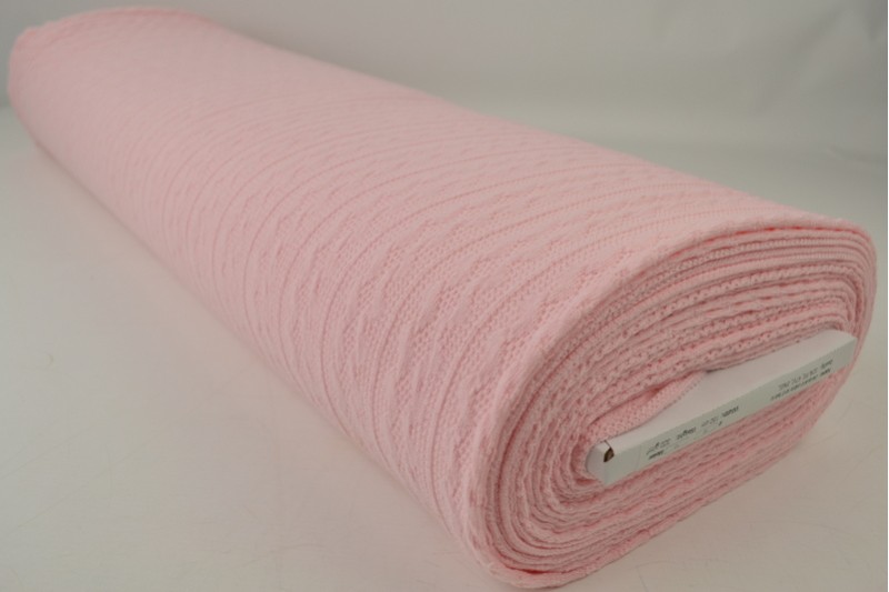 Jacquard gebreid kabel roze, rolweergave