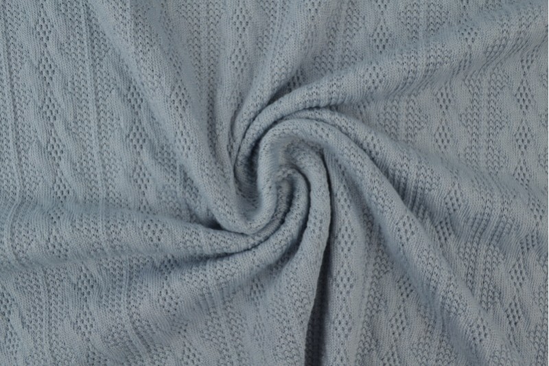 Jacquard gebreid kabel zilvergrijs