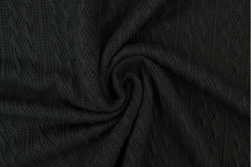Jacquard gebreid kabel zwart