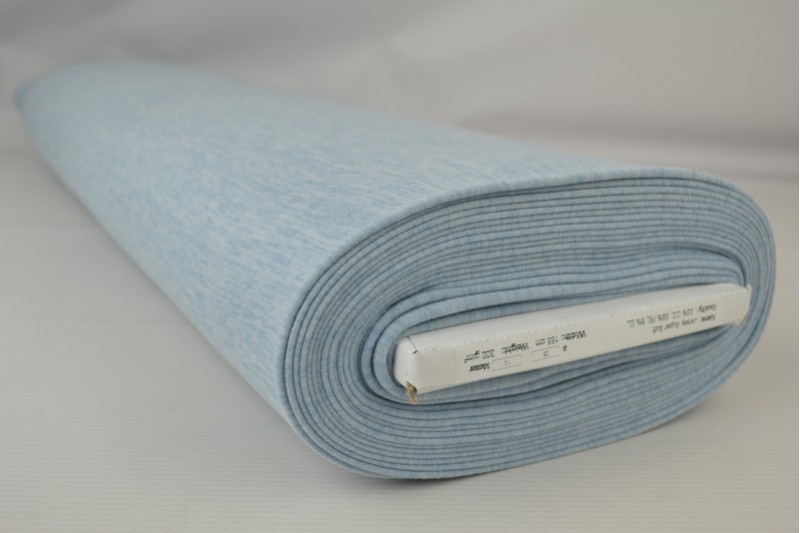 Jersey supersoft blauw melange, rol