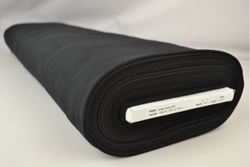 Jersey supersoft zwart, rol