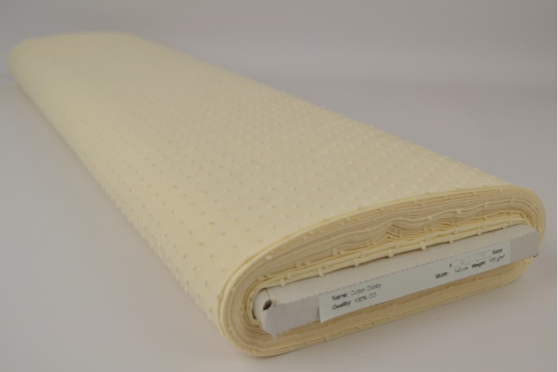 Katoen dobby beige, rolweergave
