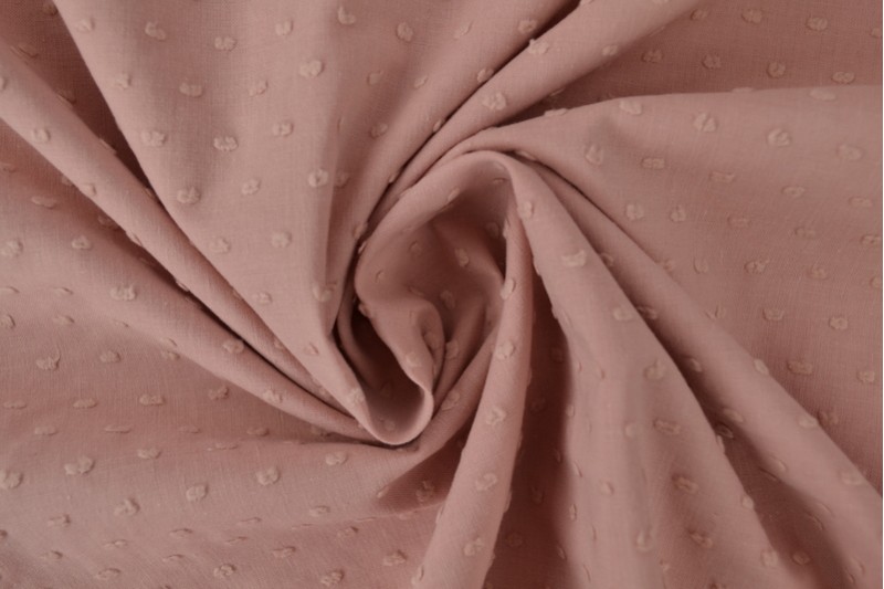 Katoen dobby oud roze