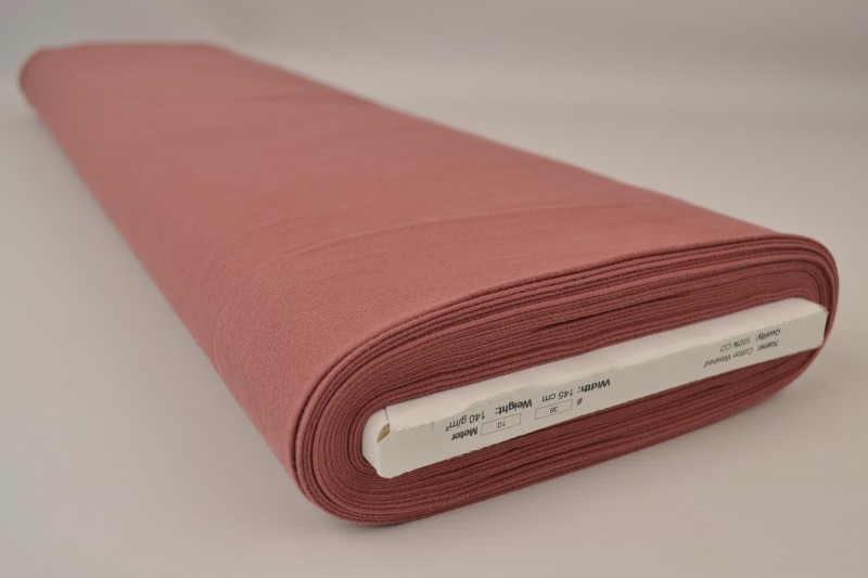 Gewassen katoen donker oud roze, rol