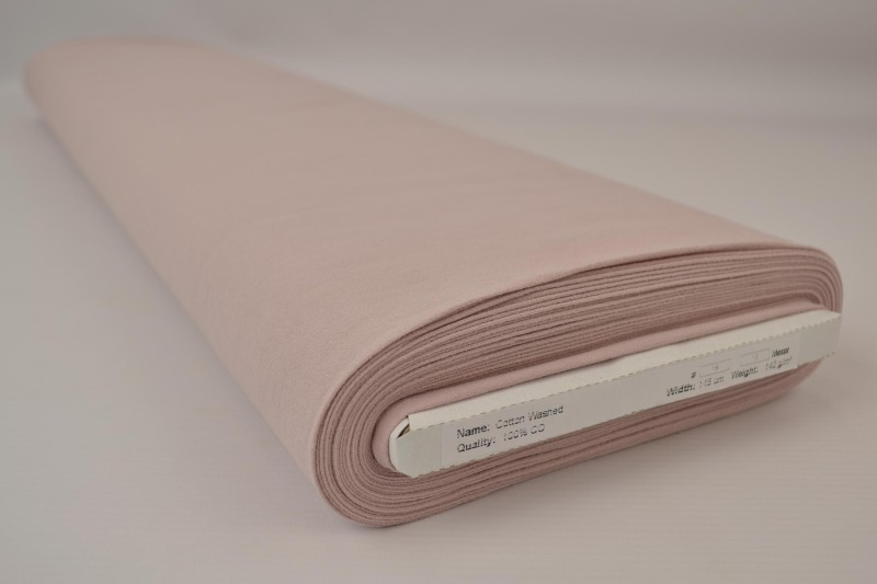 Gewassen katoen oud roze, rol