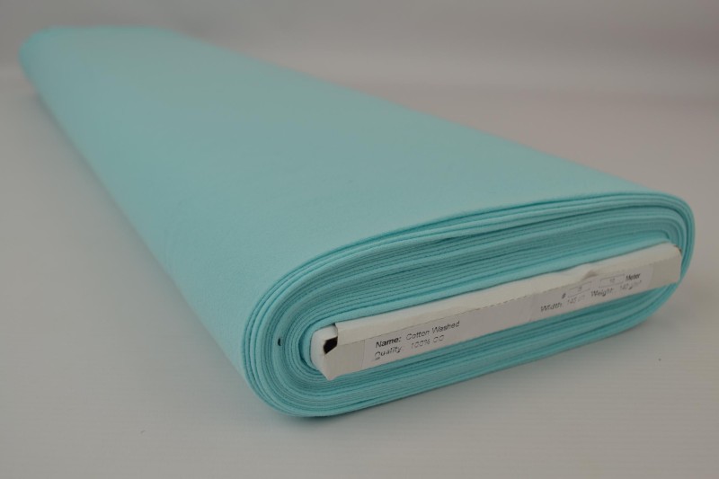 Gewassen katoen turquoise, rolweergave
